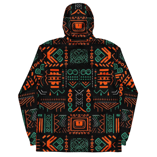 Urban Art - Mens - Hooded Windbreaker - African - Mud Cloth Pattern