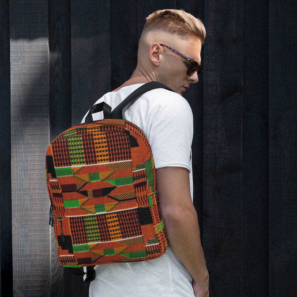 Traditional - Unisex - Backpack with Laptop Pocket - African - Kente Pattern - Backpacks - KumbatiaKulture