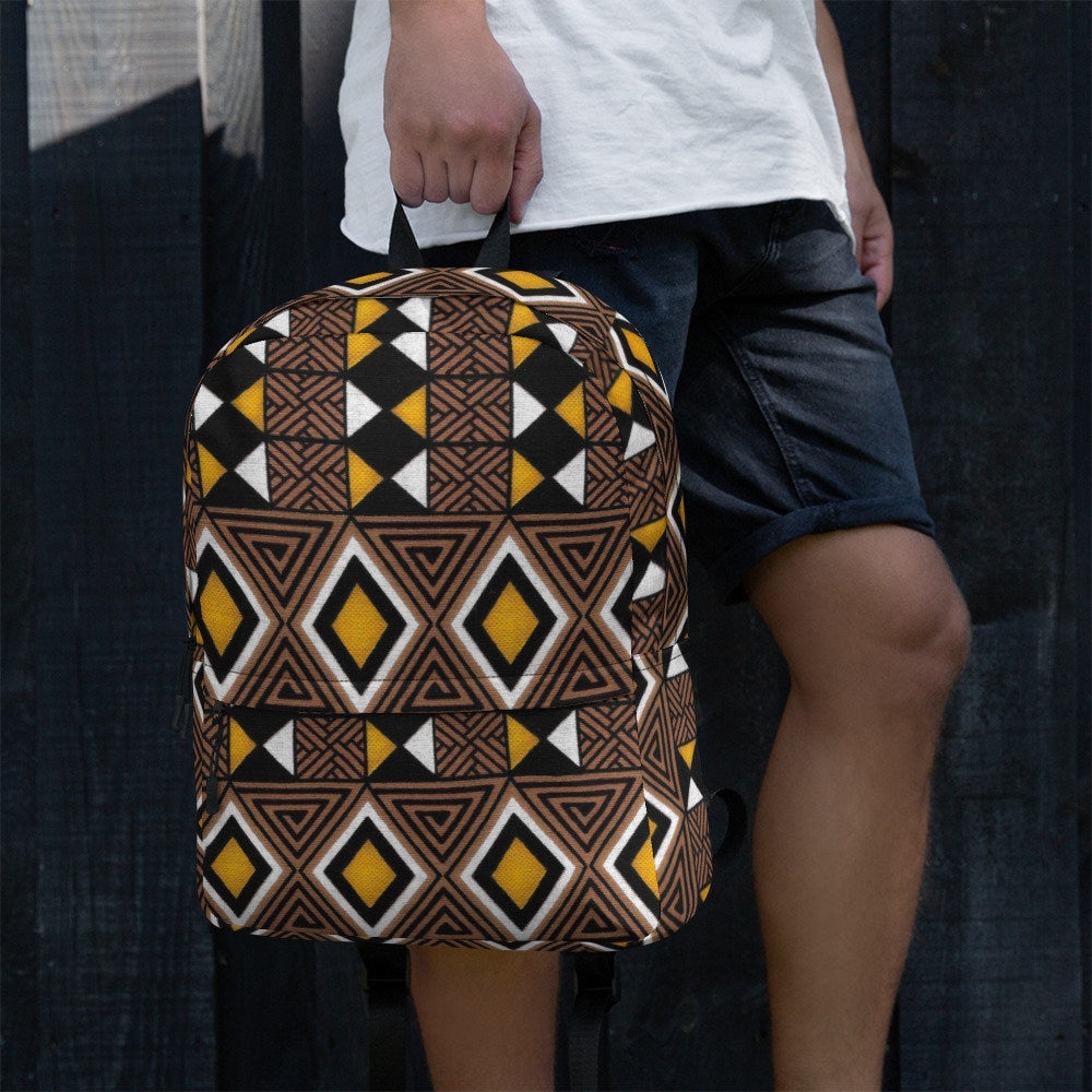 Diamond - Unisex - Backpack with inside Laptop pocket - African - Tribal Pattern - Backpacks - KumbatiaKulture