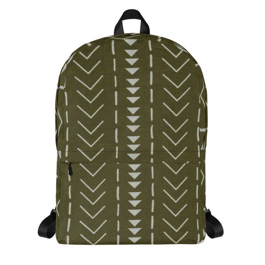 Olive Branch - Unisex - Backpack with inside Laptop Pocket - African - Tribal Pattern - Backpacks - KumbatiaKulture