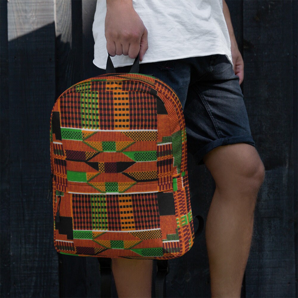 Traditional - Unisex - Backpack with Laptop Pocket - African - Kente Pattern - Backpacks - KumbatiaKulture