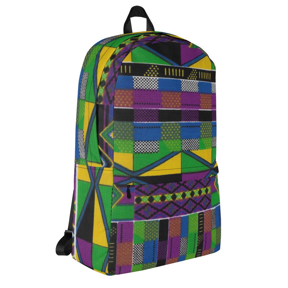 Royal - Unisex - Backpack with inside Laptop Pocket - African - Kente Pattern - Backpacks - KumbatiaKulture