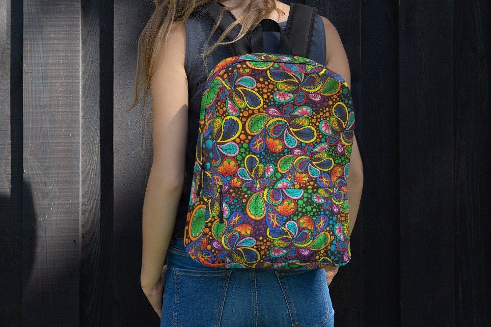 Psychedelic - Unisex - Backpack - African - Ankara Pattern - Backpacks - KumbatiaKulture