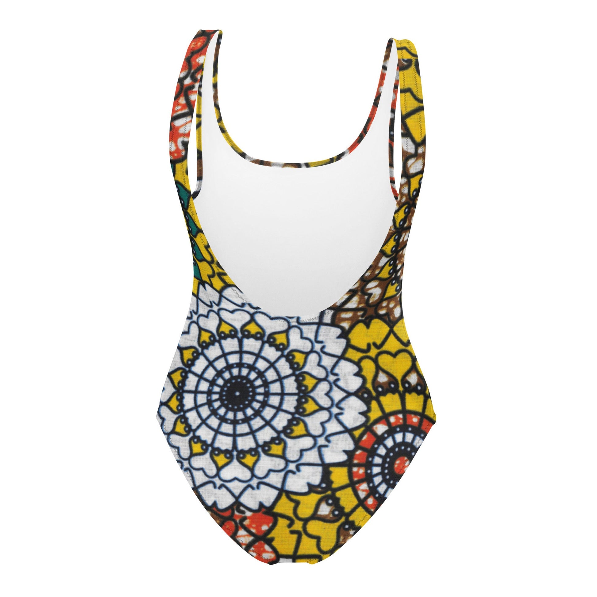 Sunflower - Womens - One-Piece Swimsuit - African - Ankara Pattern - Swimwear - KumbatiaKulture