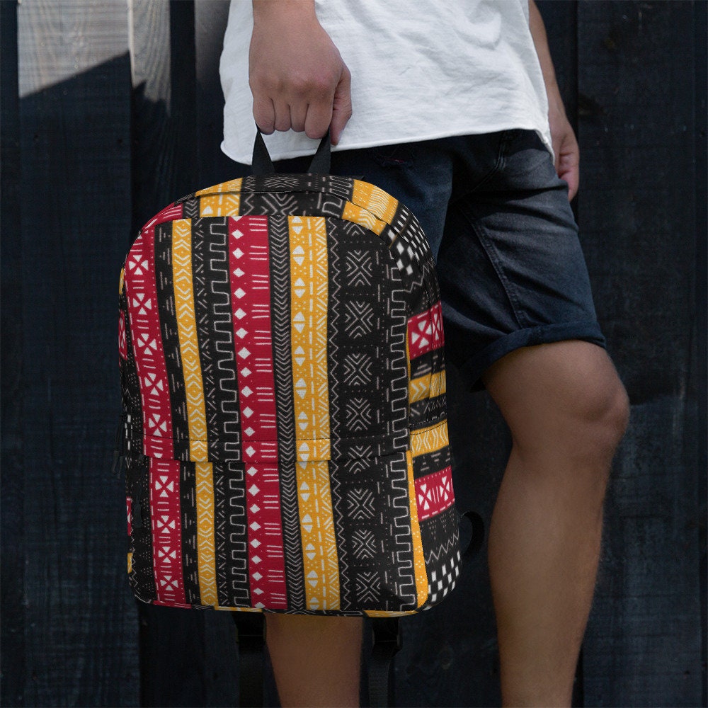 Afro - Unisex - Backpack with Inside Laptop Pocket - African - Tribal Pattern - Backpacks - KumbatiaKulture