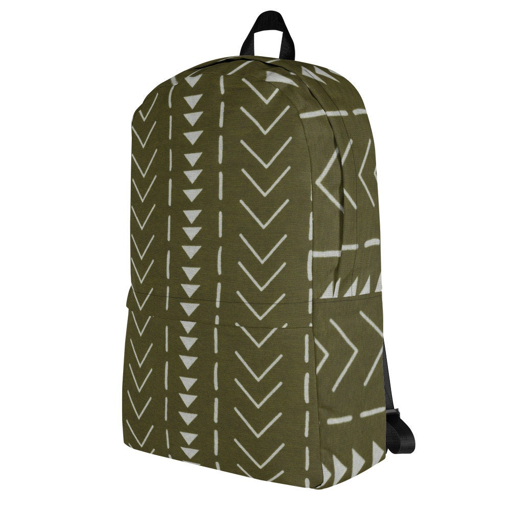 Olive Branch - Unisex - Backpack with inside Laptop Pocket - African - Tribal Pattern - Backpacks - KumbatiaKulture