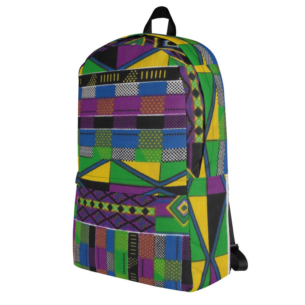 Royal - Unisex - Backpack with inside Laptop Pocket - African - Kente Pattern - Backpacks - KumbatiaKulture