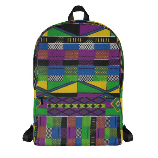 Royal - Unisex - Backpack with inside Laptop Pocket - African - Kente Pattern - Backpacks - KumbatiaKulture