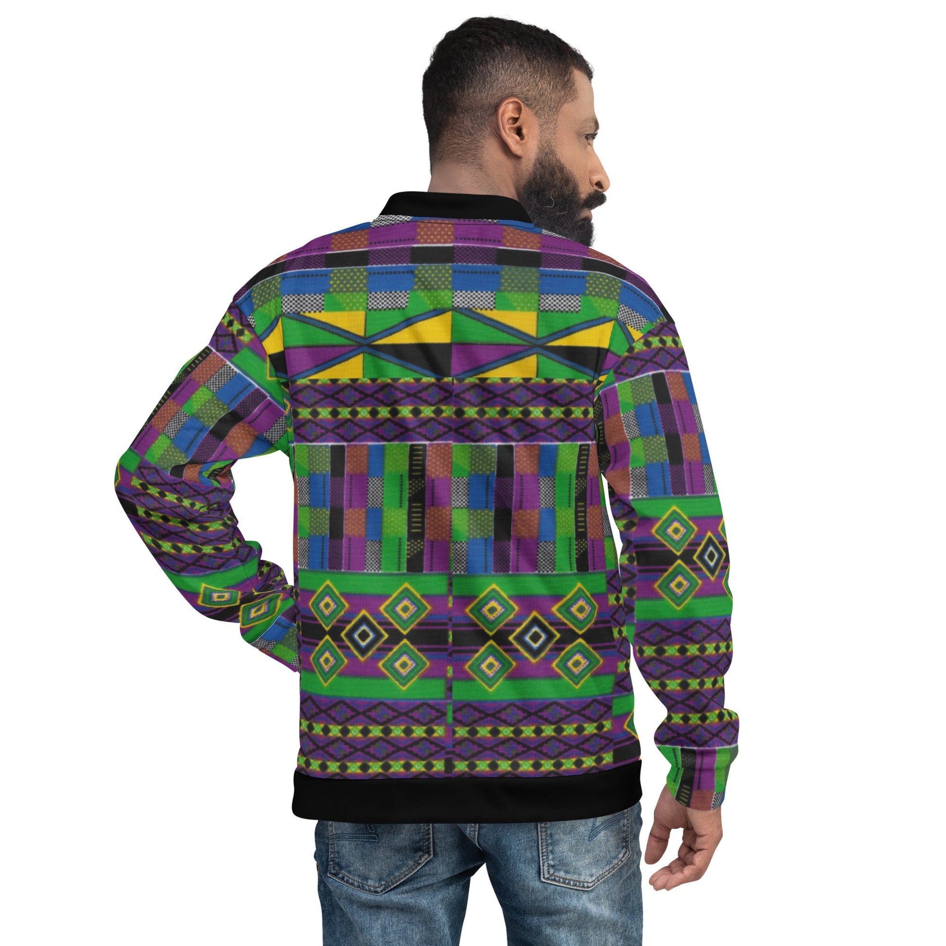 Afrocentric Kente Light Weight Bomber Jacket