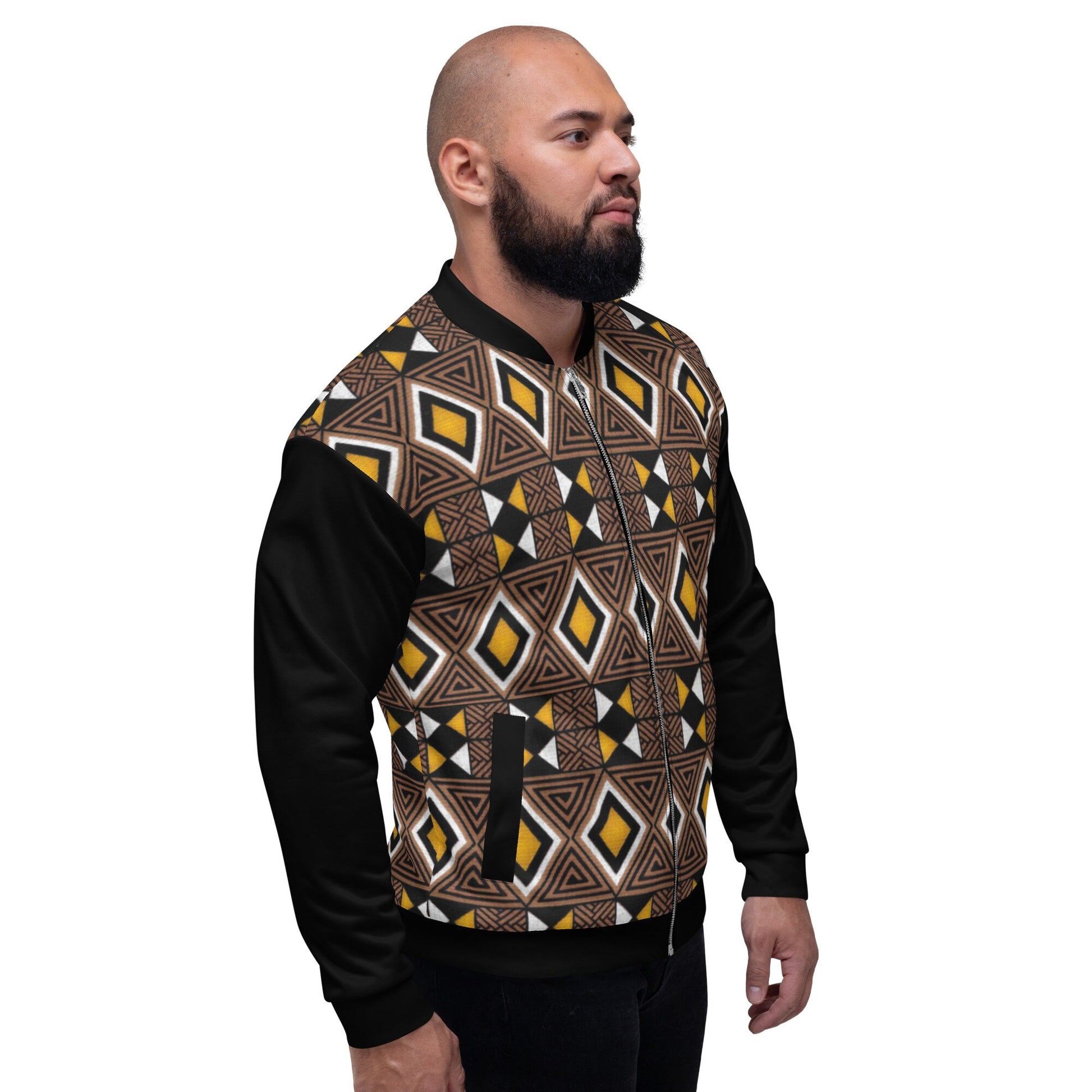 Afrocentric Trible Print Men&#39;s Bomber Jacket