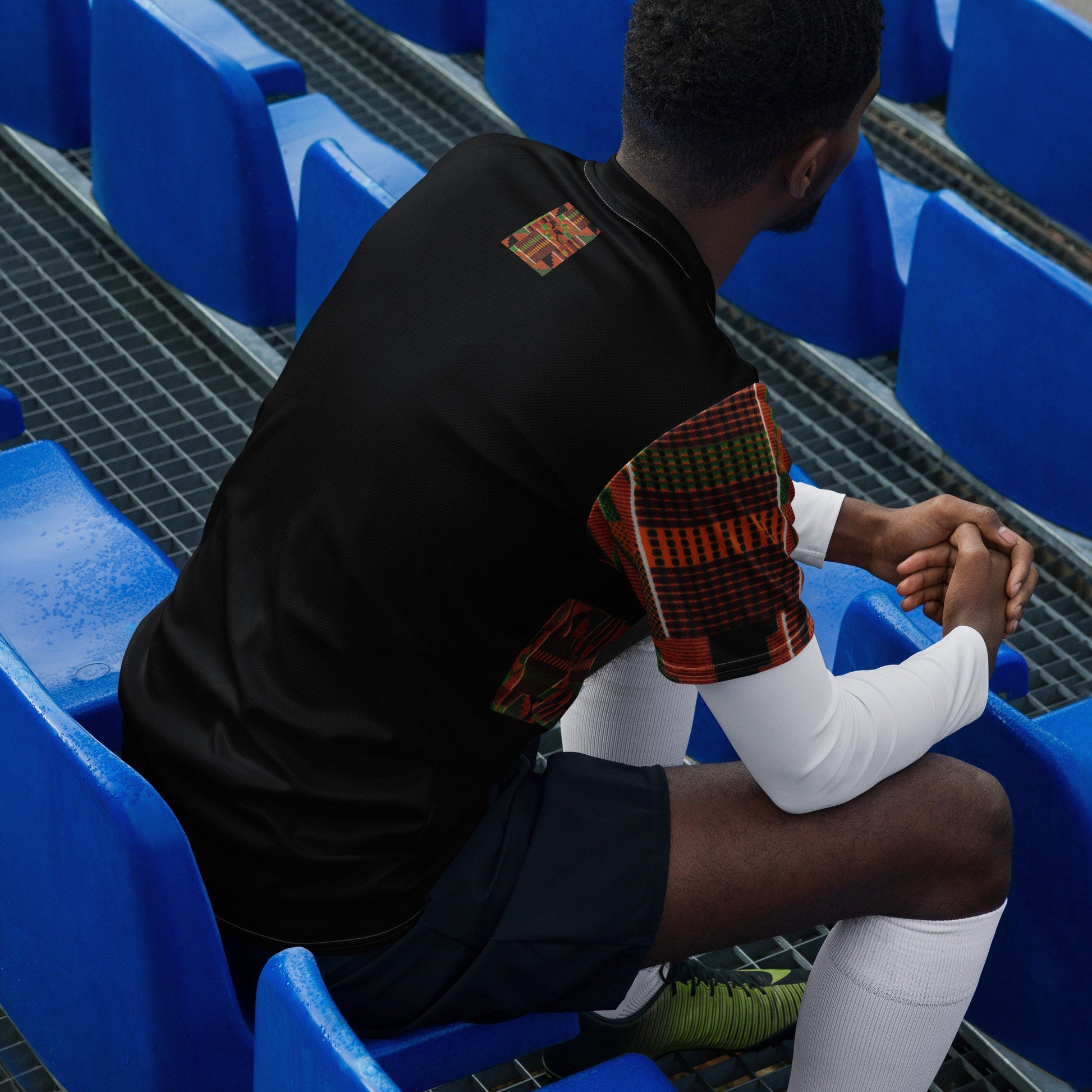 Men&#39;s African Kente Print sports jersey.