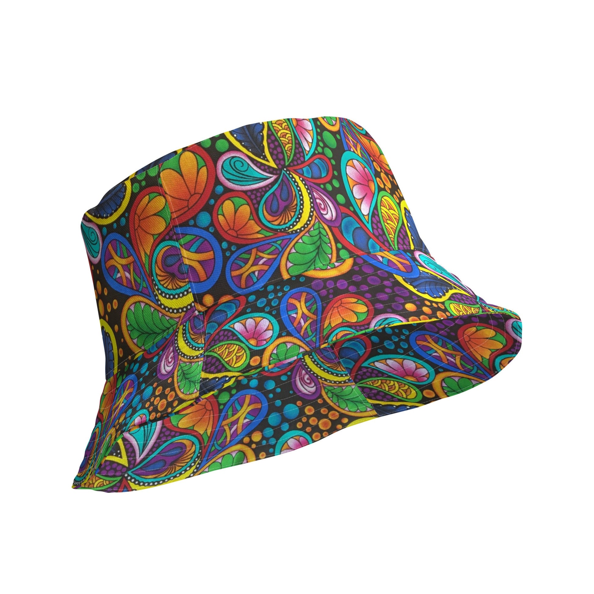 Afrocentric Vibrant Ankara Print Reversible bucket hat.