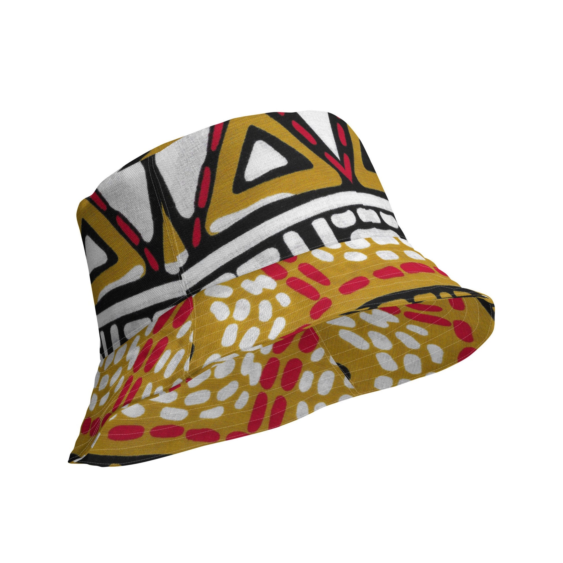 Afrocentric Ankara Print Reversible bucket hat.