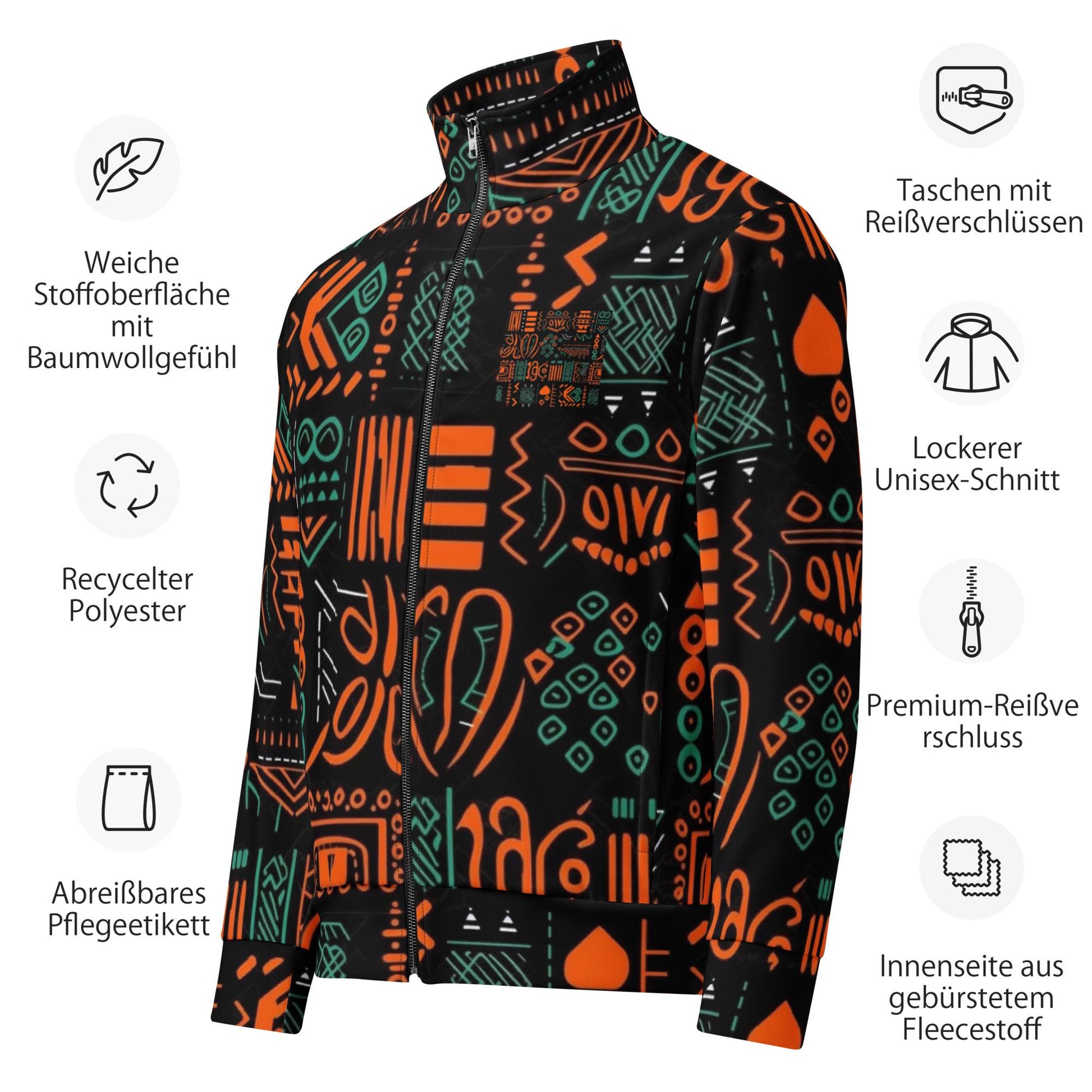 Track jacket, Mud Cloth design