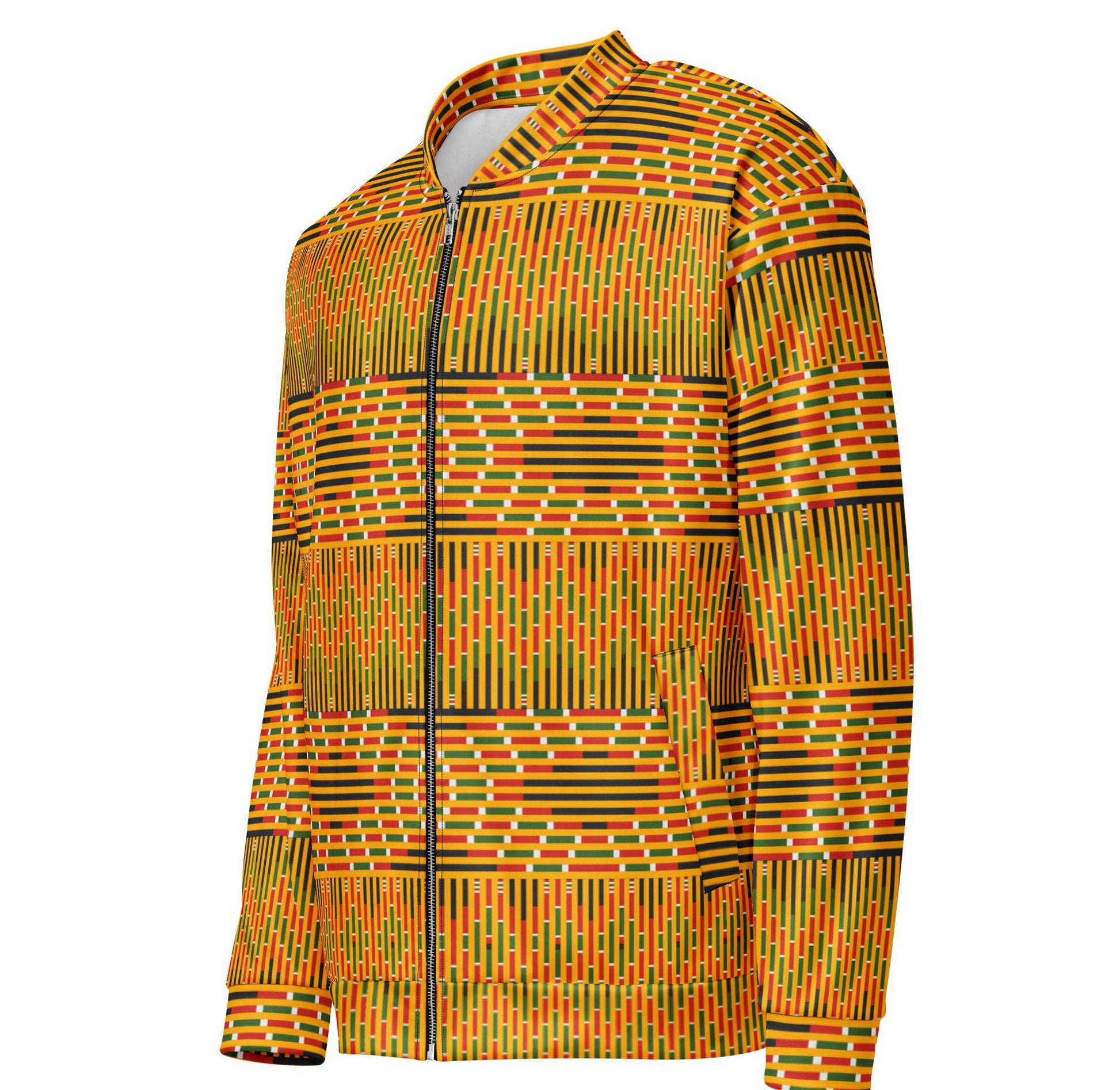 Afrocentric Kente Design Bomber Jacket