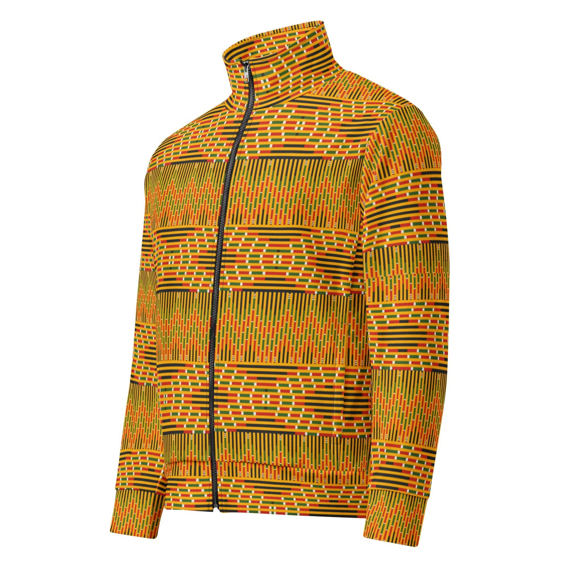 Colors of Africa- Mens - Track Jacket - African - Kente Pattern - Jackets & Coats - KumbatiaKulture