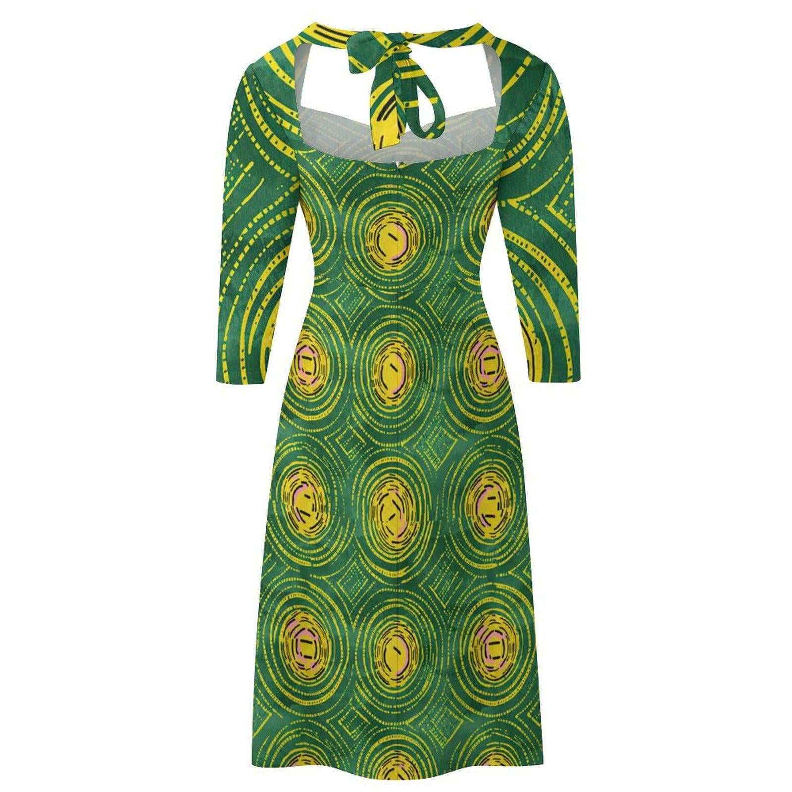 Sunbeam - Womens - Sweet Bowknot Dress - African - Ankara Pattern - Dresses - KumbatiaKulture