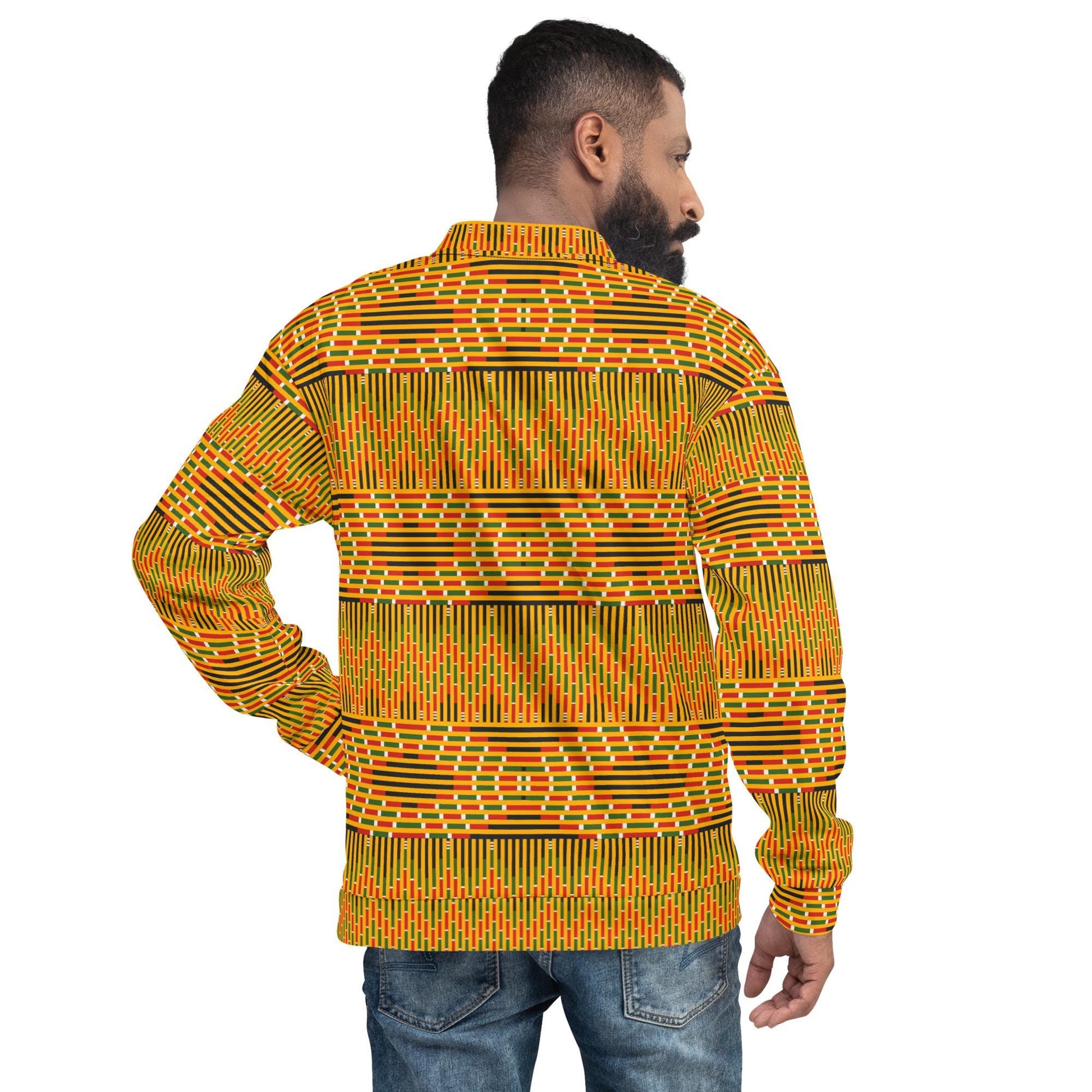 Afrocentric Kente Design Bomber Jacket