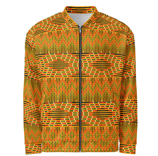 Afrocentric Kente Design Bomber Jacket