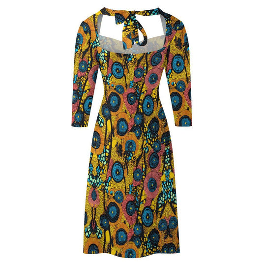 Mustard Seed - Womens - Sweet Bowknot Dress - African - Ankara Pattern - Dresses - KumbatiaKulture