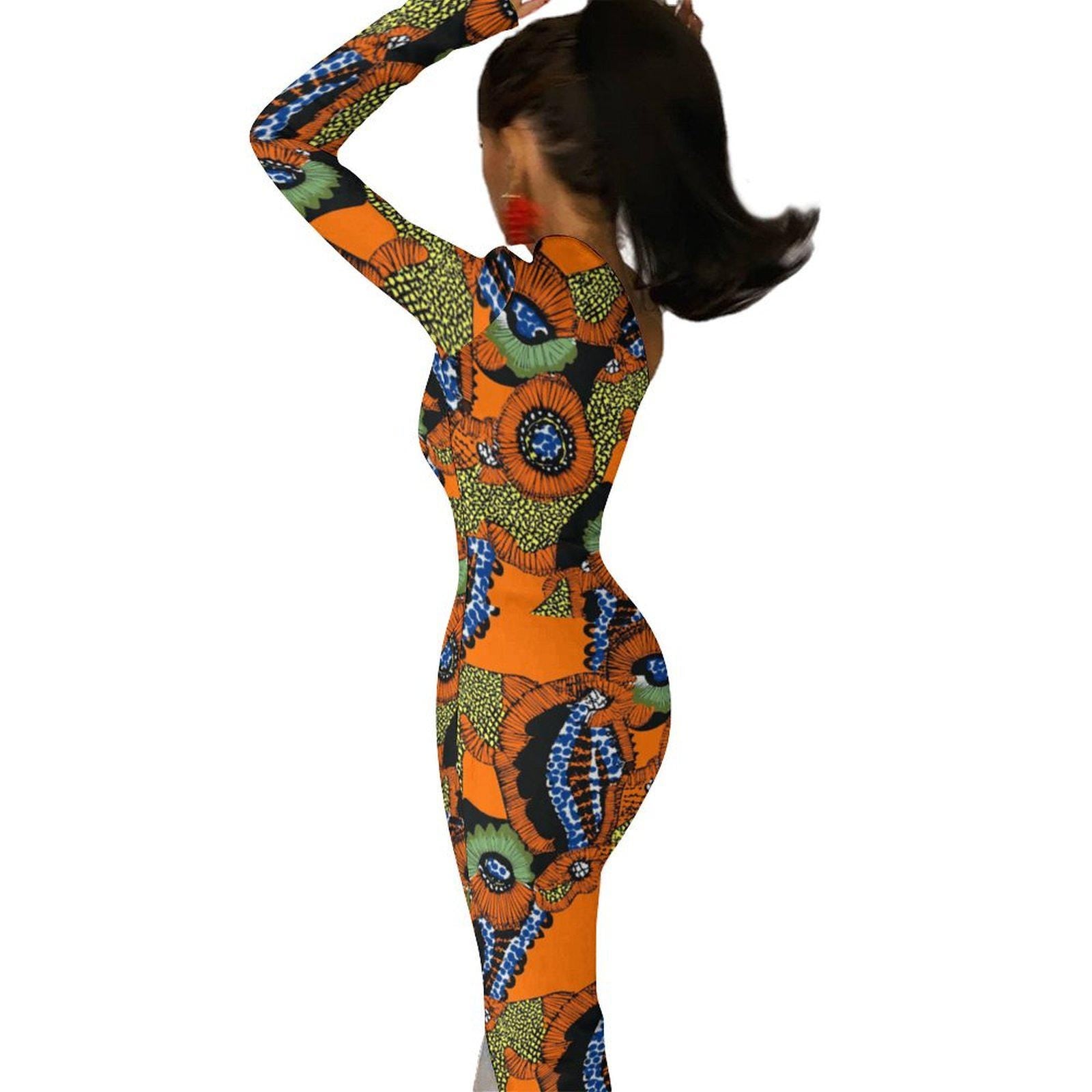 Garden Snake - Womens - One Shoulder Split Dress - African - Ankara Pattern - Dresses - KumbatiaKulture