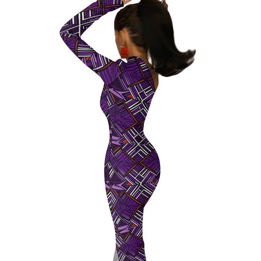 Purple Beauty - Womens - One Shoulder Split Dress - African - Ankara Pattern - Dresses - KumbatiaKulture