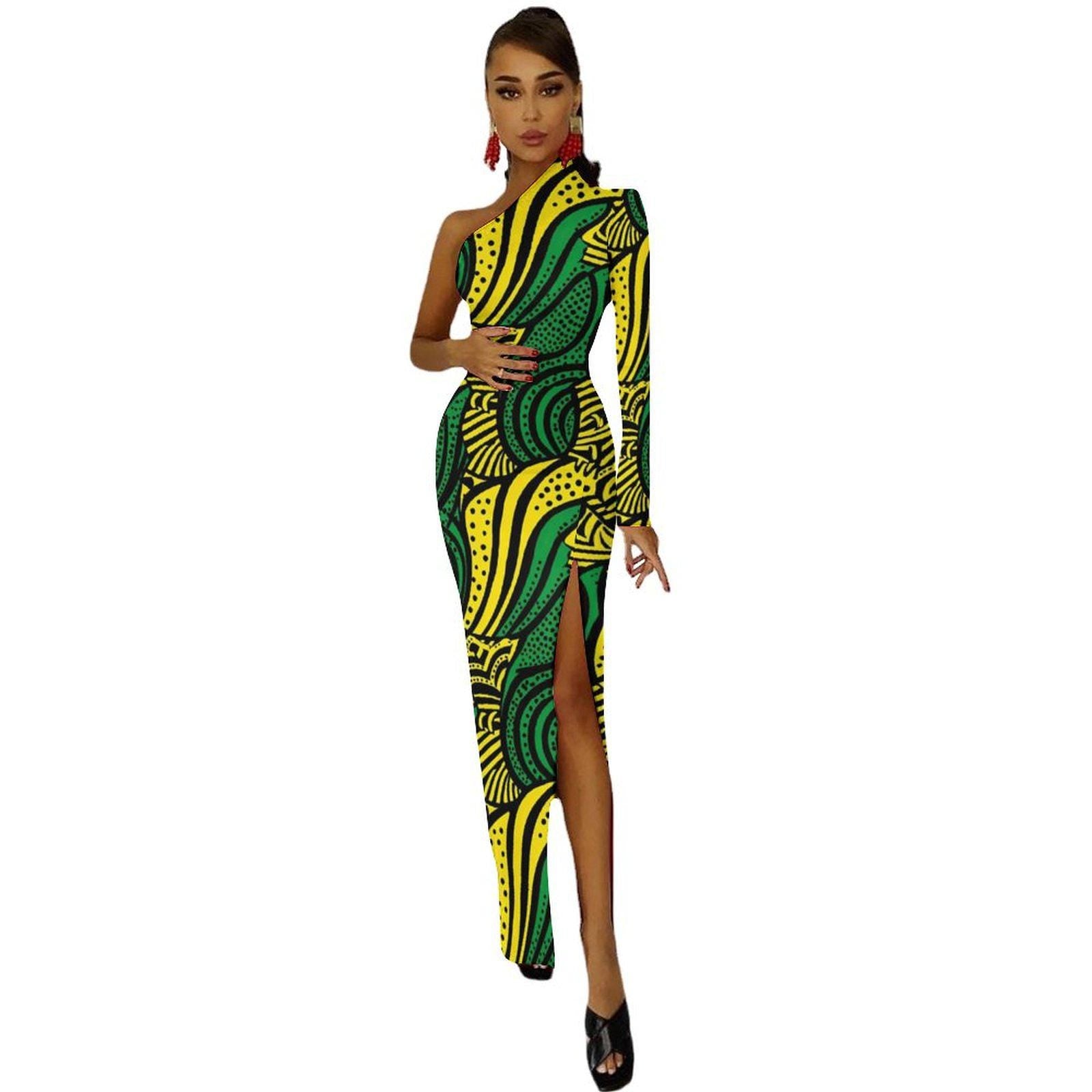 Essence - Womens - Shoulder Split Dress - African - Ankara Pattern - Dresses - KumbatiaKulture