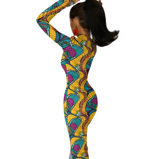 Tropical - Womens - One Shoulder Split Dress - African - Ankara Pattern - Dresses - KumbatiaKulture