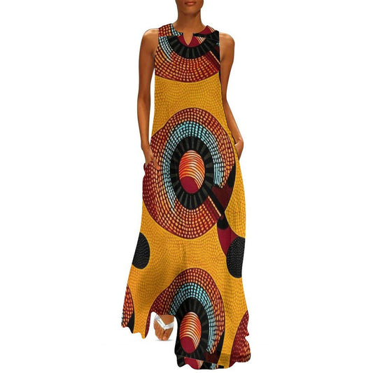 Flare - Womens - Sleeveless Ankle-length Dress - African - Ankara Pattern - Dresses - KumbatiaKulture