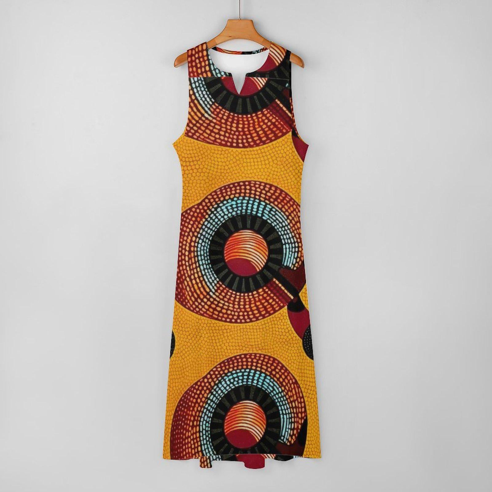 Flare - Womens - Sleeveless Ankle-length Dress - African - Ankara Pattern - Dresses - KumbatiaKulture