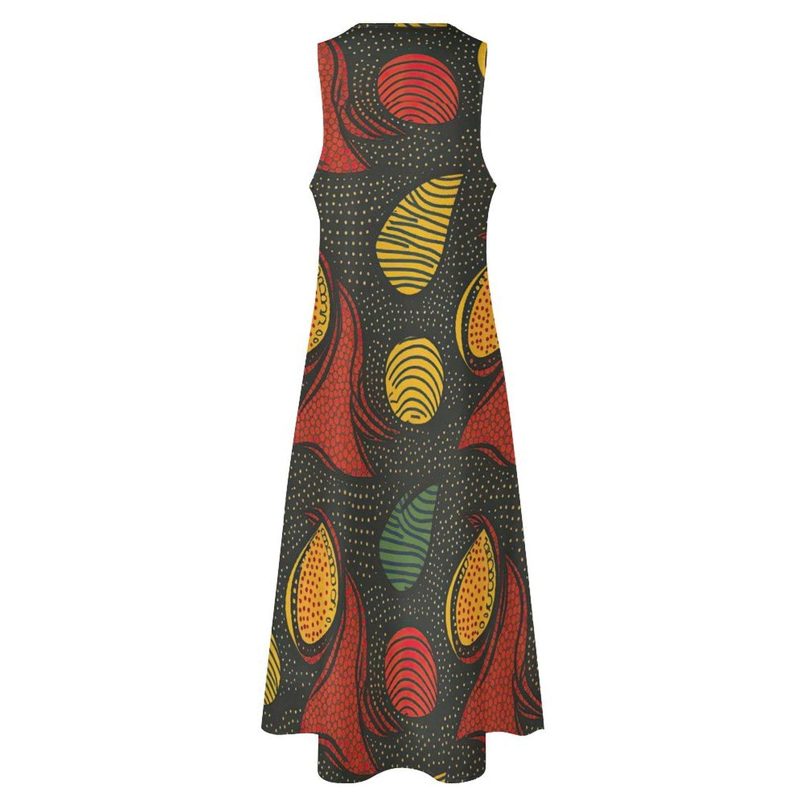 Sophisticated - Womens - Sleeveless Ankle-length Dress - African - Ankara Pattern - Dresses - KumbatiaKulture