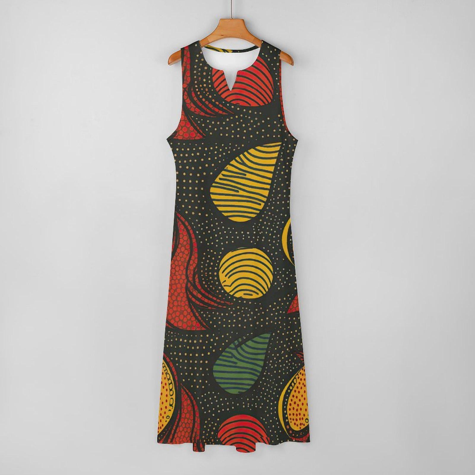 Sophisticated - Womens - Sleeveless Ankle-length Dress - African - Ankara Pattern - Dresses - KumbatiaKulture