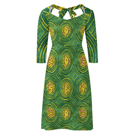 Sunbeam - Womens - Sweet Bowknot Dress - African - Ankara Pattern - Dresses - KumbatiaKulture