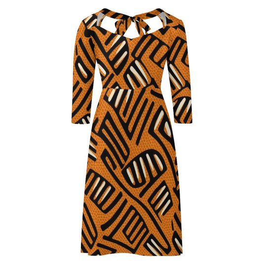 Love Bug - Womens - Sweet Bowknot Dress - African - Ankara Pattern - Dresses - KumbatiaKulture