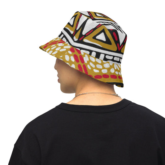 Afrocentric Ankara Print Reversible bucket hat.