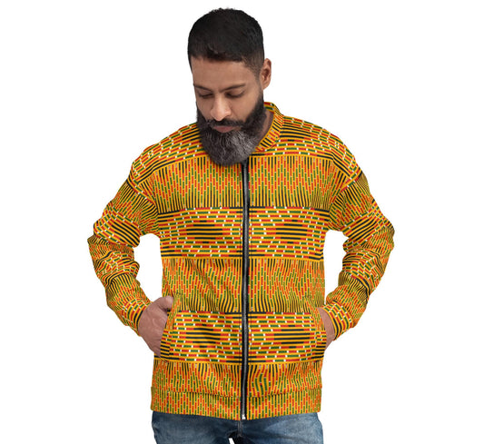 Afrocentric Kente Design Bomber Jacket