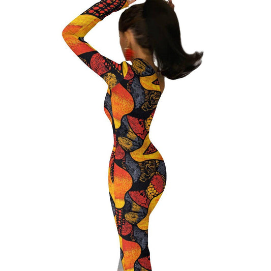 Glamour - Womens - One Shoulder Split Dress - African - Ankara Pattern - Dresses - KumbatiaKulture