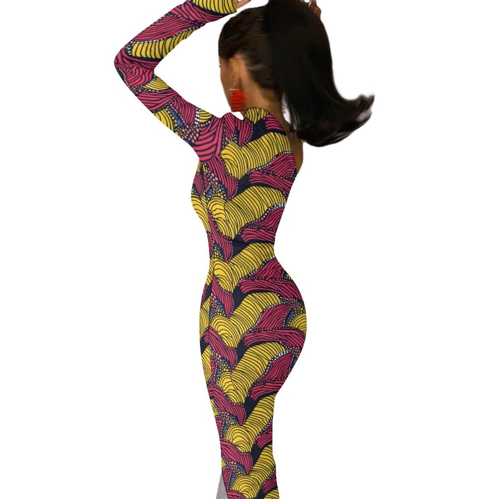 Queen - Womens - One Shoulder Split Dress - African - Ankara Pattern - Dresses - KumbatiaKulture