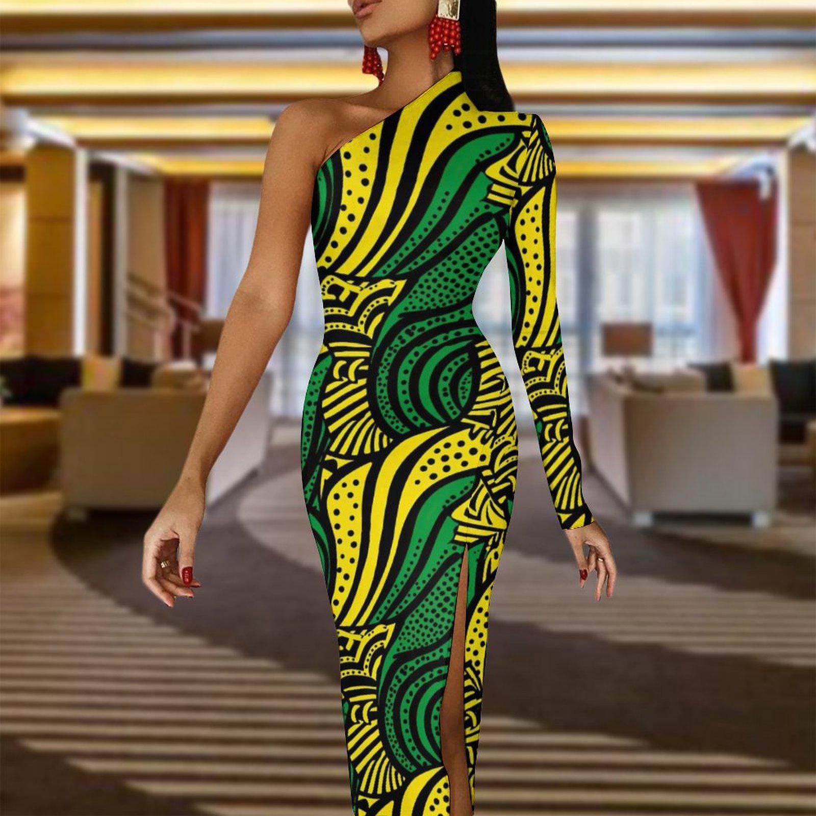 Essence - Womens - Shoulder Split Dress - African - Ankara Pattern - Dresses - KumbatiaKulture