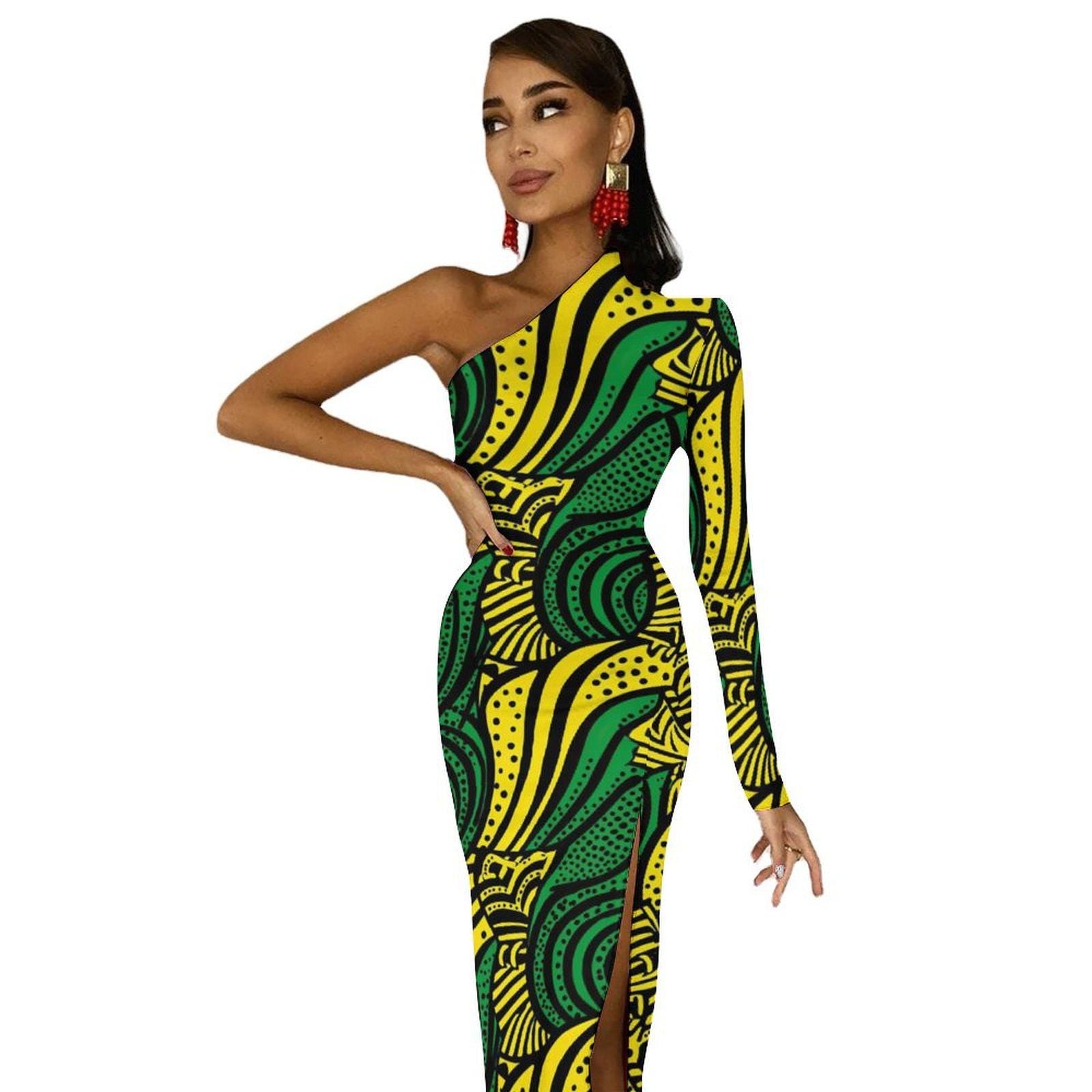 Essence - Womens - Shoulder Split Dress - African - Ankara Pattern - Dresses - KumbatiaKulture