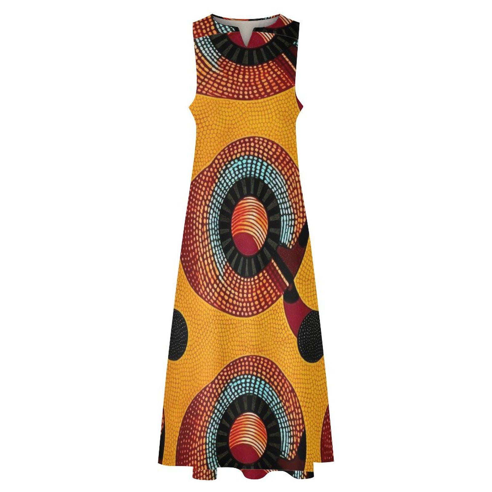 Flare - Womens - Sleeveless Ankle-length Dress - African - Ankara Pattern - Dresses - KumbatiaKulture