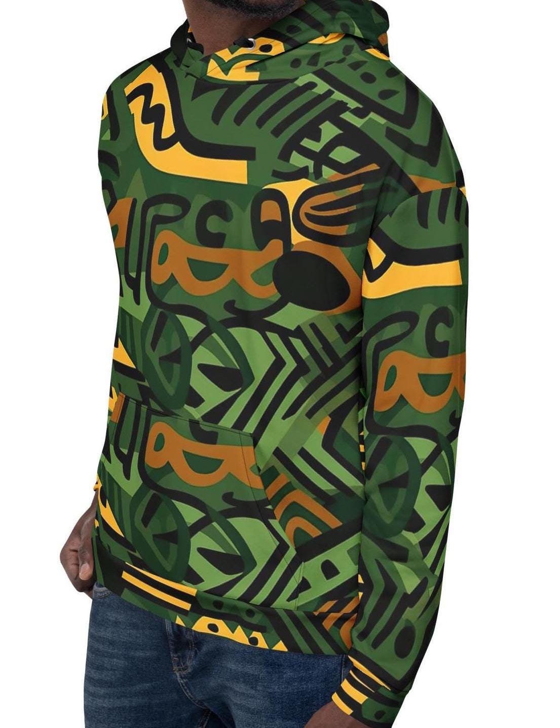 Graffiti Gold - Mens - Hoodie - African - Ankara Pattern