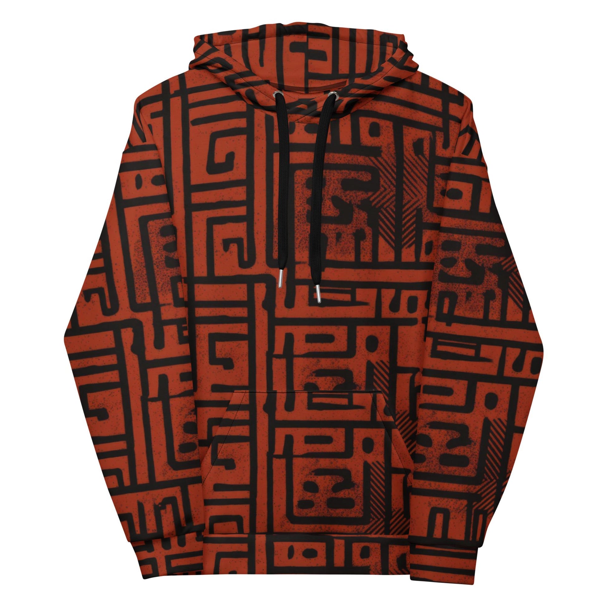 Brick Graffiti - Mens - Hoodie - African -Mud Cloth Pattern