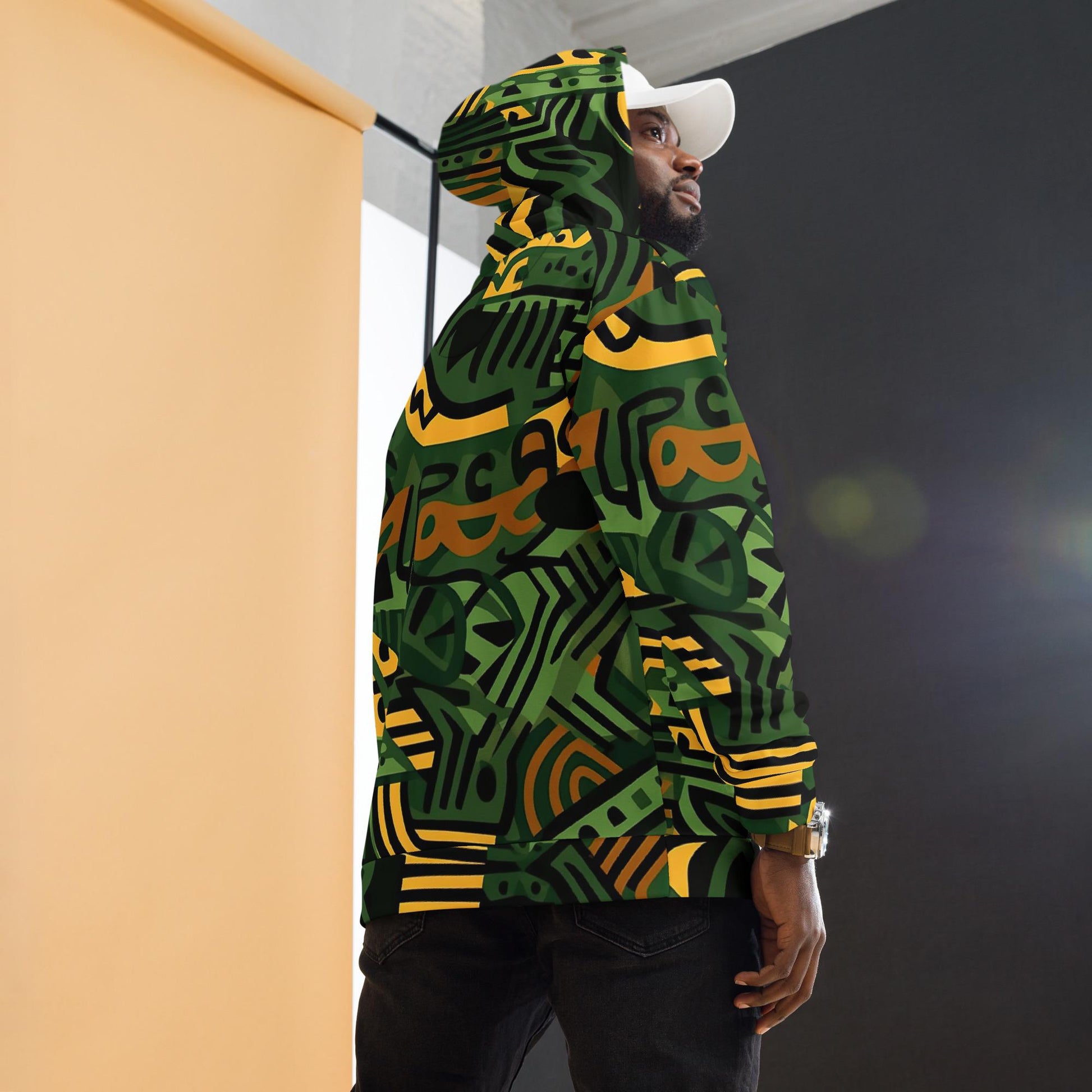 Graffiti Gold - Mens - Hoodie - African - Ankara Pattern