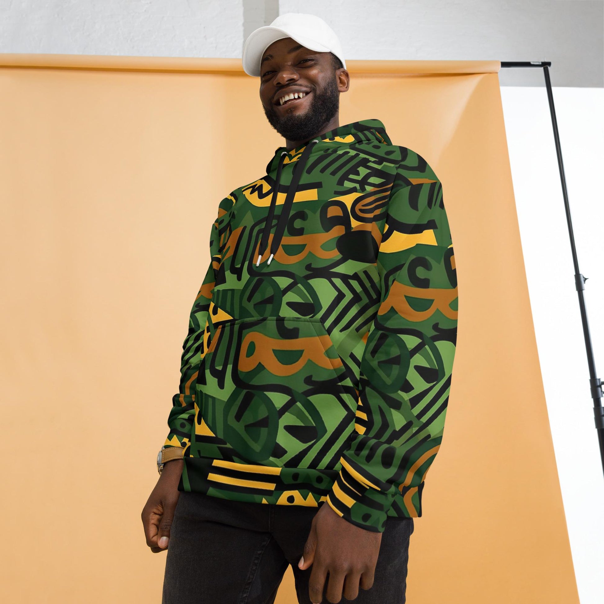 Graffiti Gold - Mens - Hoodie - African - Ankara Pattern