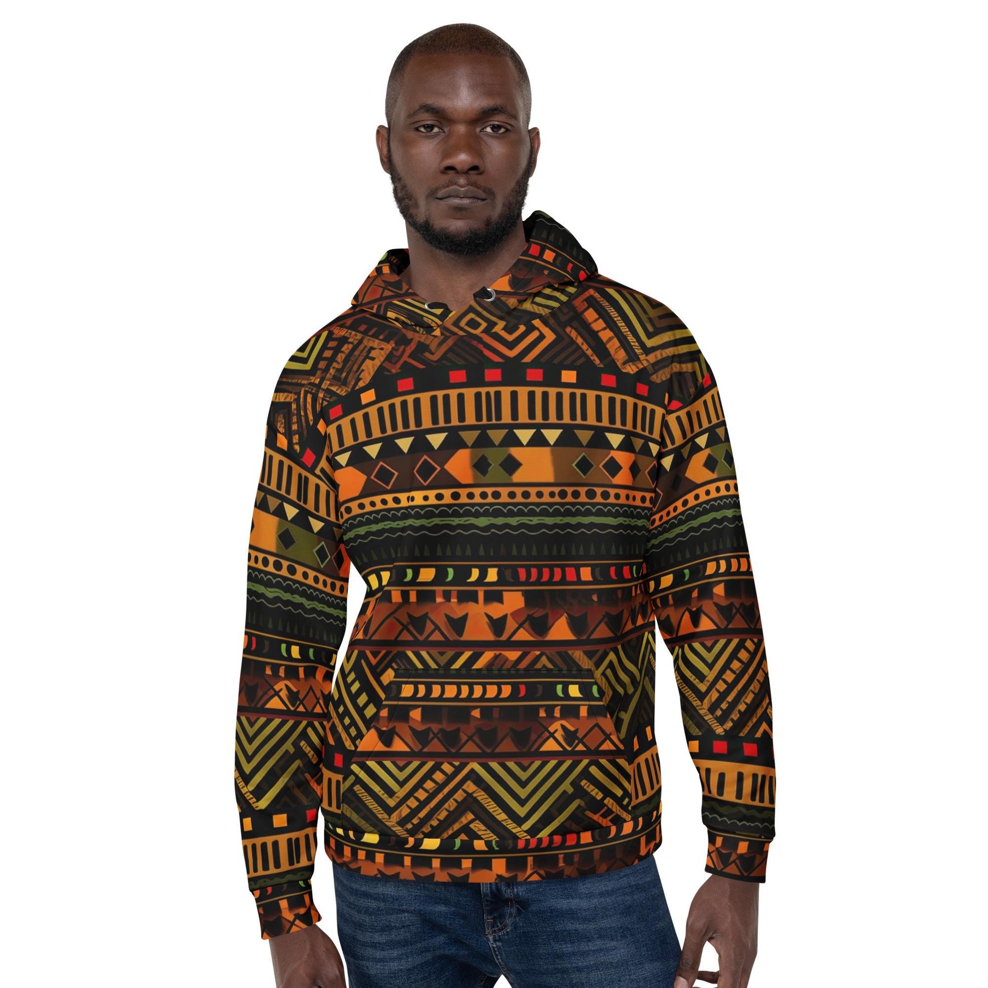 Grolden - Mens - Hoodie - African Ankara Pattern