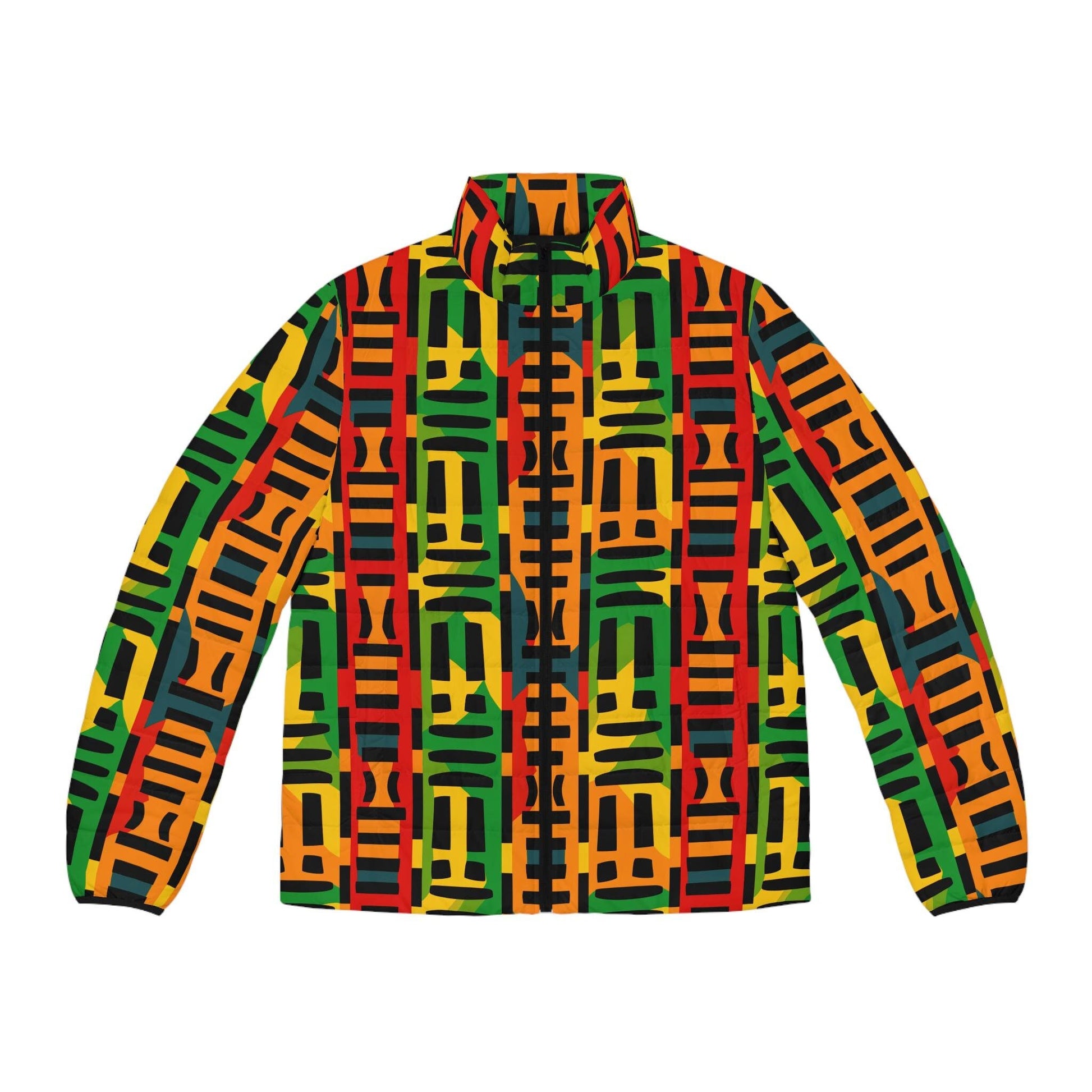 Horizon - Mens -  Puffer Jacket - African - Kente Patterm