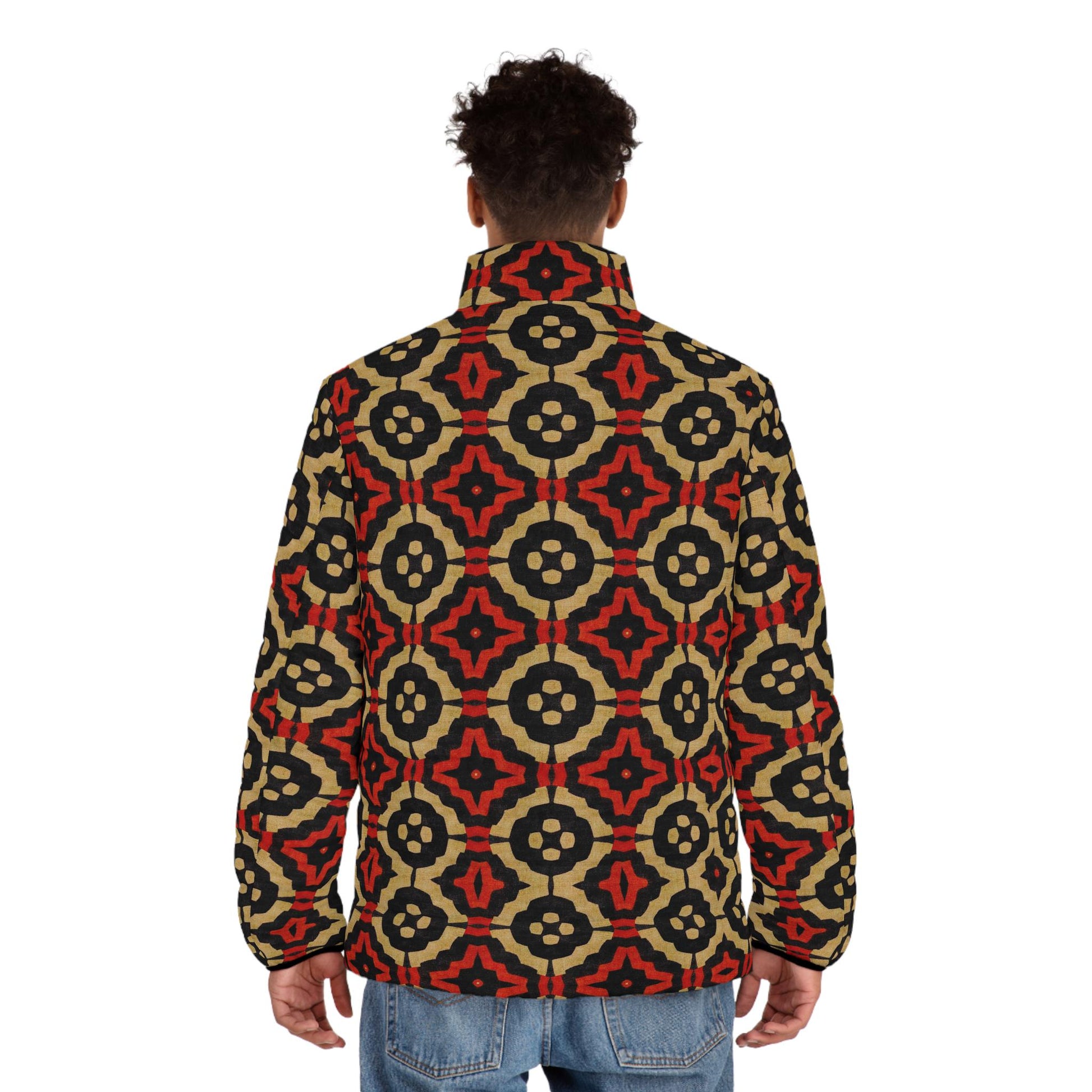 Black Excellence - Mens - Puffer Jacket - African - Bogolan Pattern