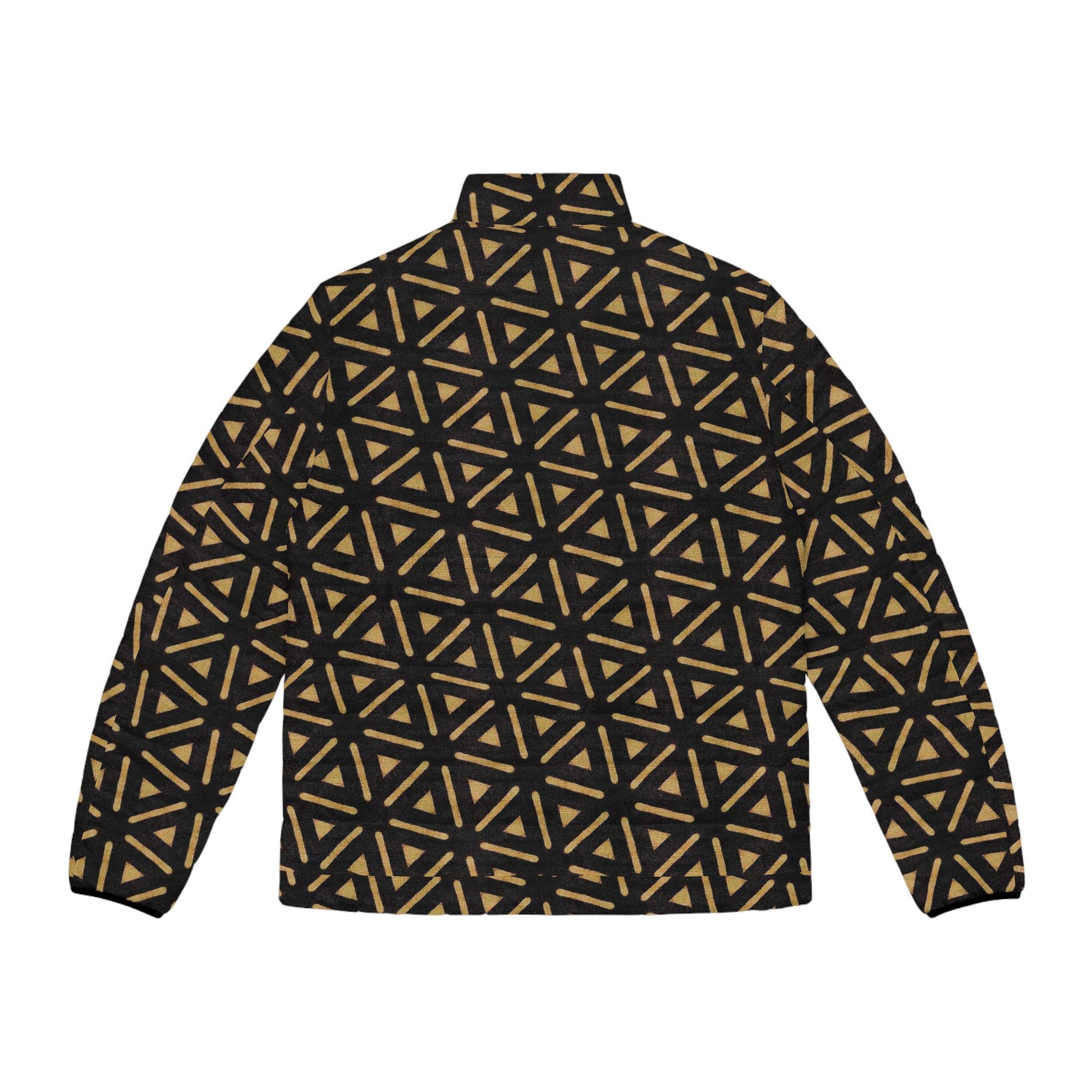 Golden Pyramid -  Men&#39;s - Puffer Jacket - African - Bogolan Pattern