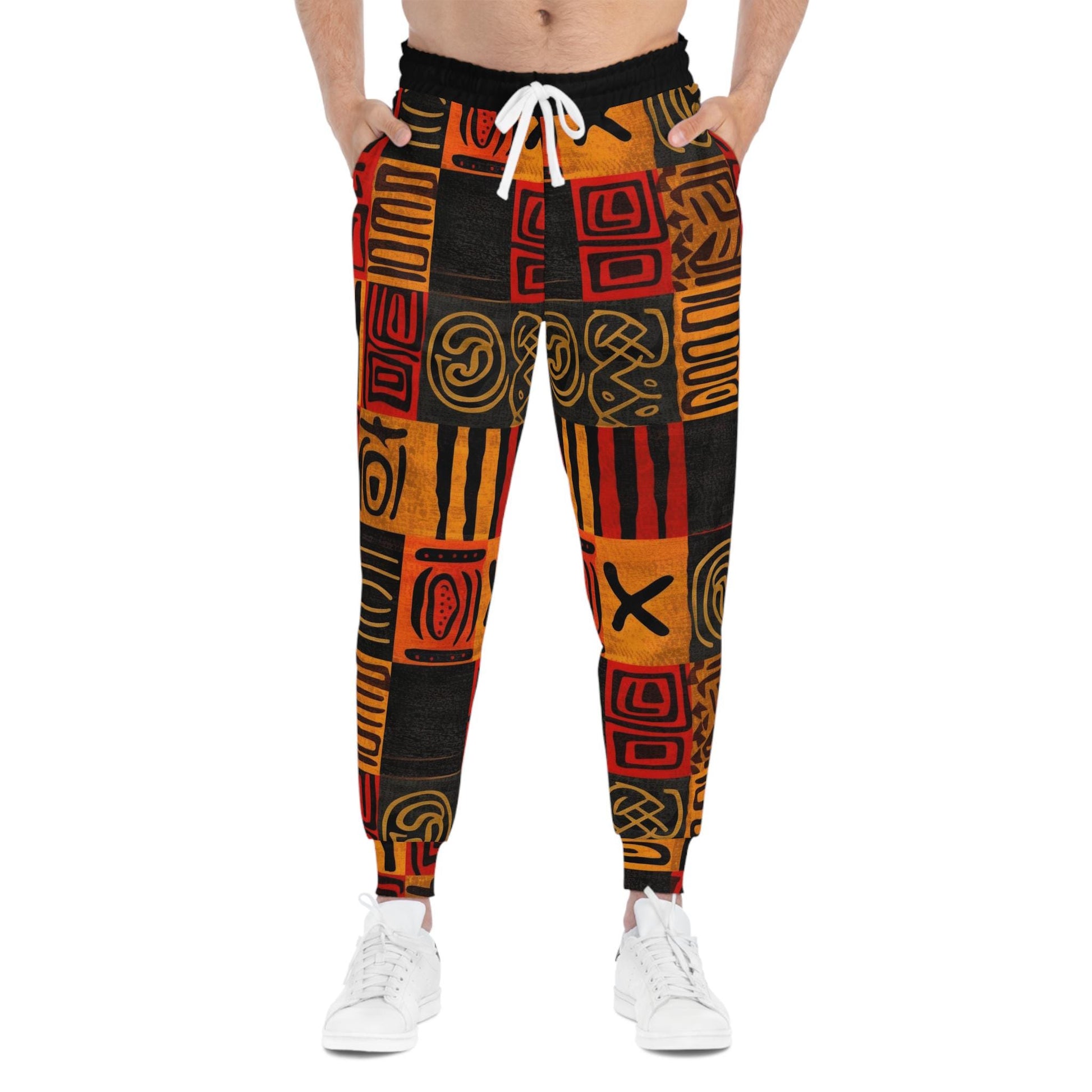 Kings Men - Mens - Athletic Joggers - Afrcian - Mud Cloth Pattern - Pants - KumbatiaKulture